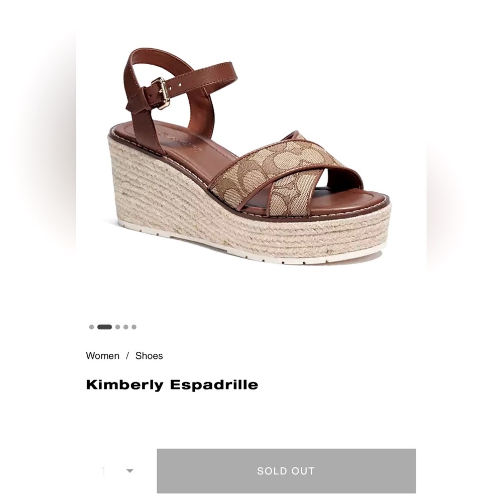 Accept $28 offer🥰 Coach Kimberly Open Toe Wedge Heel Espadrille Sandals